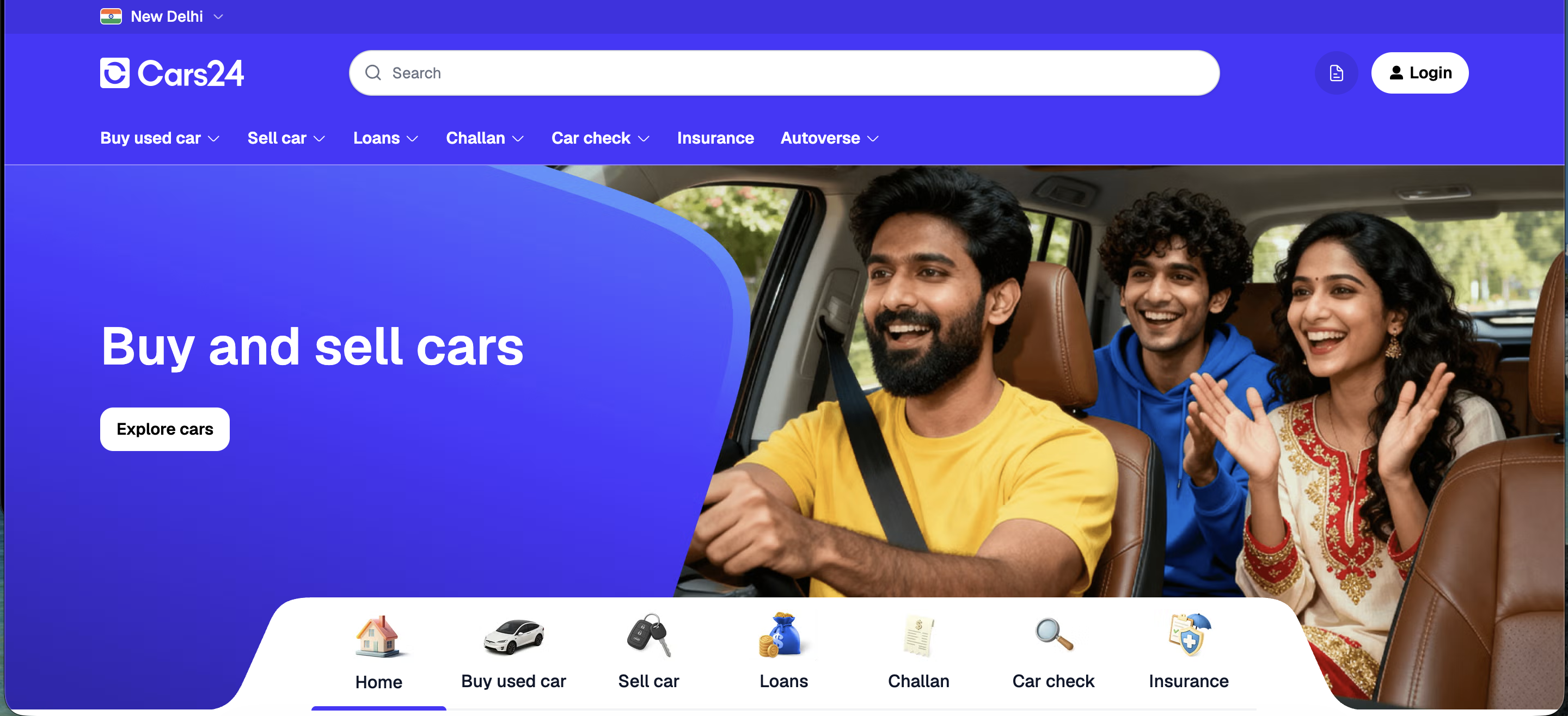 CARS24 Financial Services website